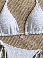 Sexy Pink White Bikini Set 2026 Women Shell Ornament Push Up Tie Side Thong Swimsuit Summer Bathing Suit Holiday Micro Swimwear