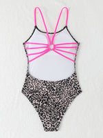 2026 Leopard Swimsuit One Piece String Backless Monokini Swimwear Women Sexy Bathers Bathing Swimming Swim Suit Female Beachwear