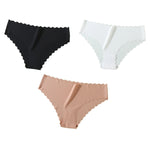 3Pcs/Set Ice Silk Panties Women Low Rise Briefs Female Underpants Invisible Underwear Sexy Lingerie Seamless Bottoms XS-XL