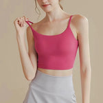 Women's yoga sports bra, small camisole vest integrated fixed gathering sports and fitness bra