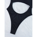 Sexy Tummy Cut Out Ribbed Backless One Piece Swimsuit Women Swimwear Female High Leg Cut Padded Bather Bathing Suit Swim K5263