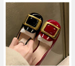 Women Pumps Fashion Square Heel Sexy High Heels Wedding Shoes Ladies Round Toe Metal Buckle Party Chunky Shoes Zapatillas Mujer
