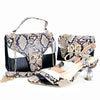 Doershow African fashion Italian Shoes And Bag Sets For Evening Party With Stones fuchsia Italian Handbags Match Bags!HRT1-38