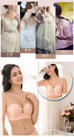 Sexy Women Strapless Bra Invisible Breast Lift Up Leopard Slim Seamless Breathable Wireless Brassiere Wrapped Chest Big Size 52F