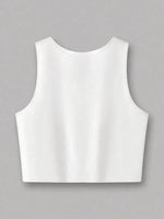 Vintage Happy Cherry Printed Crop Top Vest Women's Print Tank Top Round Neck Sleeveless Shirt Cropped T-shirt Sexy