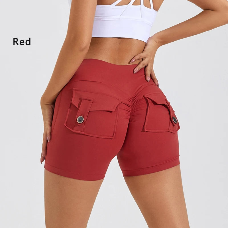 DIAS FIT JOY Tight Women's Shorts Pocket High Waist Lifting Buttocks Quick Drying Yoga Shorts