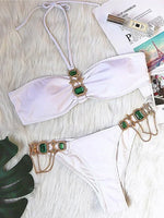 Halter Crystal Rhinestone Diamond Bikini 2026 Female Swimsuit Women Swimwear Two Pieces Bikini set Brazilian Bathing Suit Swim