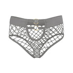 Hollow Mesh Sexy Women's Panties Solid Color Mid High Waist Fishnet Lingerie Ladies Hollow Out Transparent Elasticity Briefs
