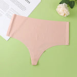1Pc Women G-string Panties Seamless Thongs Female High Waist Underpants Summer Soft Panties Sexy Lingerie Comfy Thin Underwear