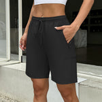 Women's Pocket Cargo Loose Casual Shorts For Summer Gym Workout Running Cycling,Quick Drying Drawstring Waist Sports Shorts