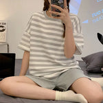 New Pajamas Female Summer Short-Sleeved Shorts Suit Korean Version of the Student Sweet Cute Cartoon Ms. Loose Homewear Suit