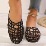 Women Jelly Flats Mesh Ballet Flats Closed Toe Beach Jelly Shoes Lightweight Casual Flat Sandals Breathable for Summer Beach