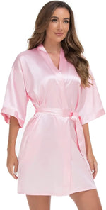 Pajamas women summer European and American ladies lace-up bathrobe sexy morning gown home dress can wear ice silk robe