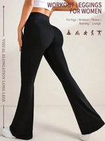 Nude Tight Yoga Pants High Waist Wide Leg Flared Trousers Spring And Summer Running Fitness Sportswear Plus Size Leggings Jeans