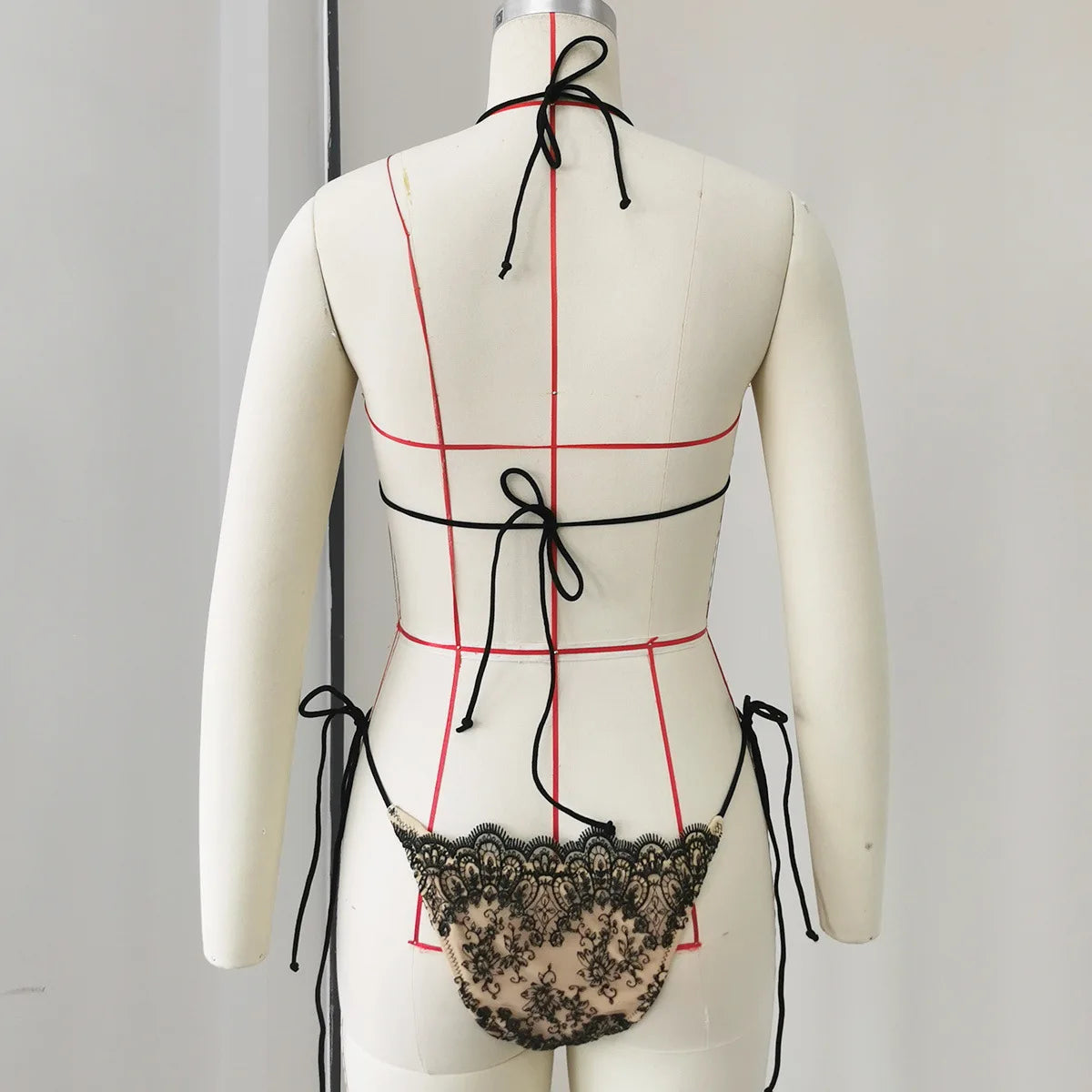 Sexy Black Lace Long Pants 3 Piece Bikini Set Women Push Up Bra Bandage Triangle Swimsuit Beach Bathing Suit Holiday Swimwear