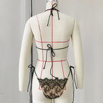 Sexy Black Lace Long Pants 3 Piece Bikini Set Women Push Up Bra Bandage Triangle Swimsuit Beach Bathing Suit Holiday Swimwear
