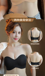 Women's Non-Padded Strapless Bra Invisible Bra Minimizer Support Unlined Strapless Bra Big Size Anti-slip B-CD E F G 32-40 42 48