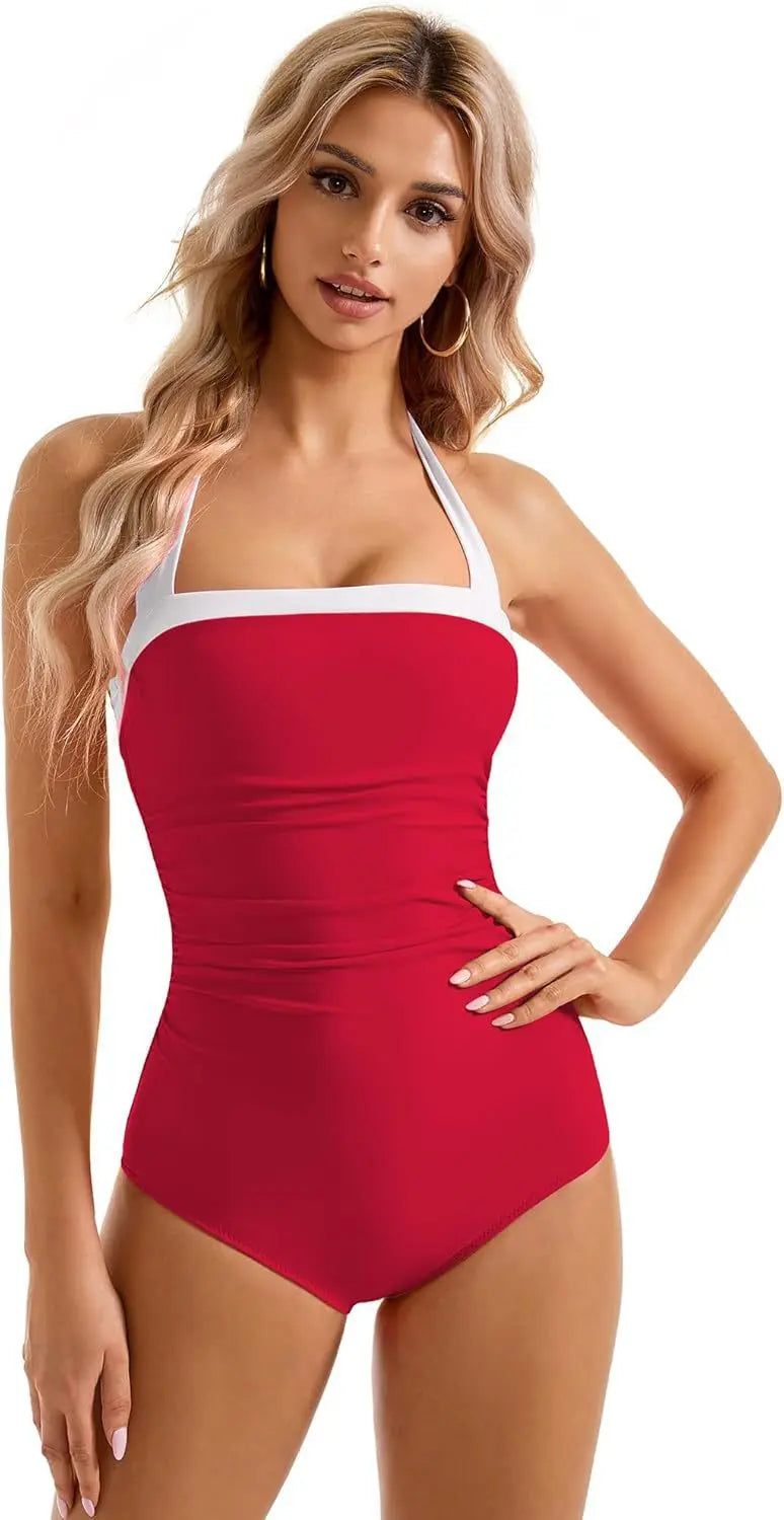 New Black White Splice Slim Fit Abdomen Control Monokini Swimsuit High Elastic Quick Dry Polyester Fabric Swimsuit