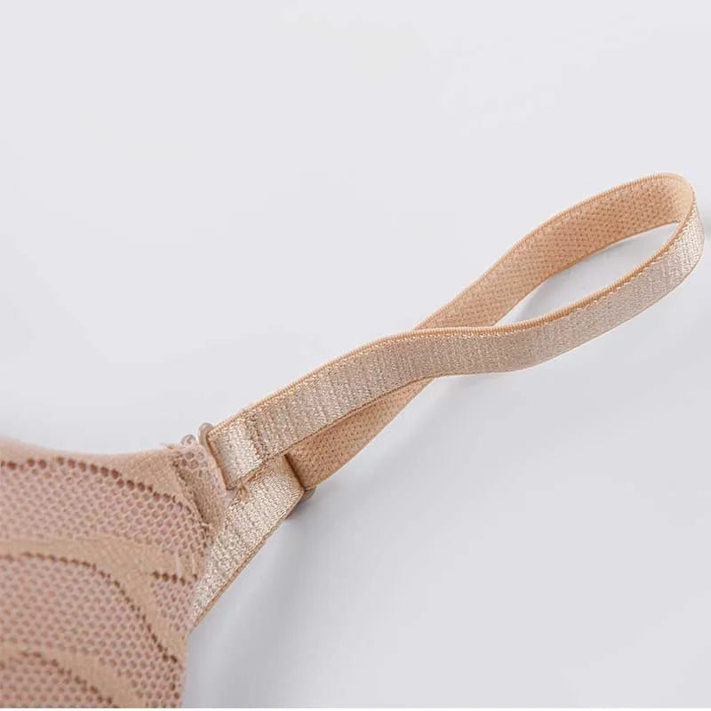 U-shaped push-up bra Women's adjustable soft underwire thin cup plus size bra big breasts small