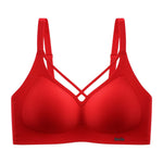 Traceless Half-Fixed Cup Women Underwear Thin Jelly Soft Support Anti Drop Adjustable No Steel Ring Super Soft Solid Color Bras