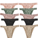 10Pcs/Set Women Seamless Panties Ribbed Underwear Sexy Lingerie High Leg Cut Female Sports Underpants Femme Thongs