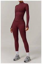 2/3PCS Yoga Set Women Workout Set Seamless Sportswear Gym Clothing Fitness Long Sleeve Crop Top High Waist Leggings Sports Suits