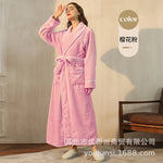 2026 Autumn Winter New Thick Coral Fleece Couple Bathrobe, Long Flannel Robe for Men Women Warm Home Pajamas Loungewear