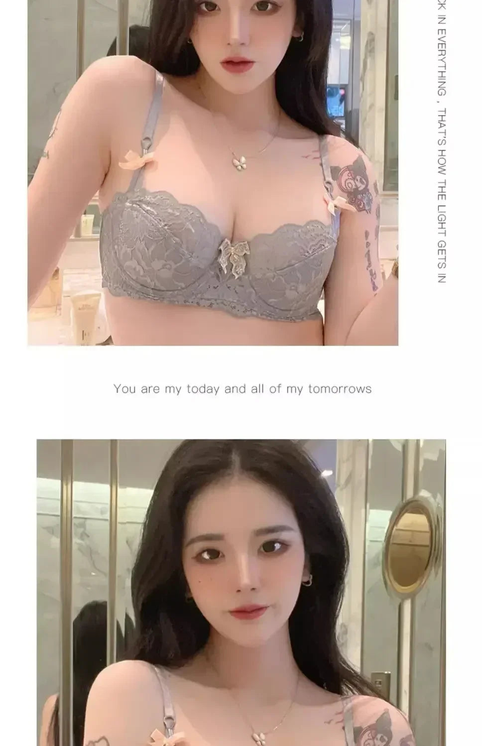 MOYISU French Romance Breathable and Comfortable Breathable Sexy Lace Not Empty Cup Bra Set Pure Desire Girl Super Beautiful