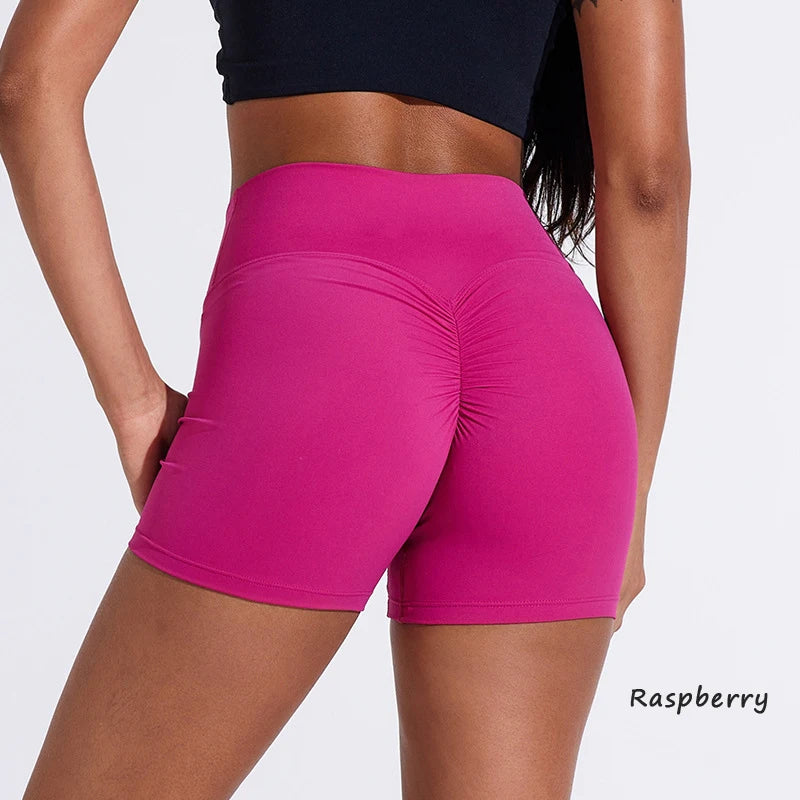 DIAS FIT JOY Women's Sports Shorts Gym High Elasticity Tight Fitting High Waist Running Quick Drying Yoga Pants Hot Pants