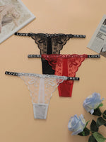 Women's Sexy Lace Floral Thong Low Waist Seamless Antibacterial Easy Wash Quick Dry Comfortable Underwear C926
