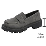 Basic Gray Faux Suede Loafers Shoes Women Slip On Round Toe Loafers Shoes Woman Spring Autumn Plus Size Platform Shoes Ladies