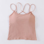 Women Tank Crop Tops Female Crop Top Seamless Backless Summer Cropped Camis Removable Pads Lingerie Girls Camisole