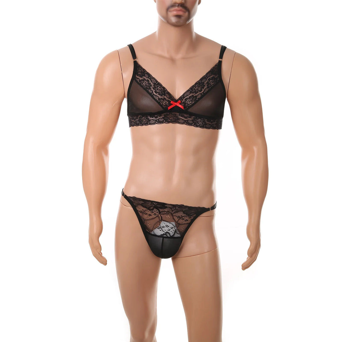 European and American men's sexy lace bra and panties temptation suit transvestite suit