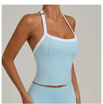 Hanging Neck Top Women Sports Bra Push Up Fitness Yoga Bra Color Blocked Underwear Gym Sport Tops Women Running Vest Bralette