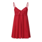 2026 New Sexy Lace Nightgown Womens V Neck Spaghetti Strap Chemise Lingerie Babydoll Sleepwear Mini Dress Nightie Plus Size Hot