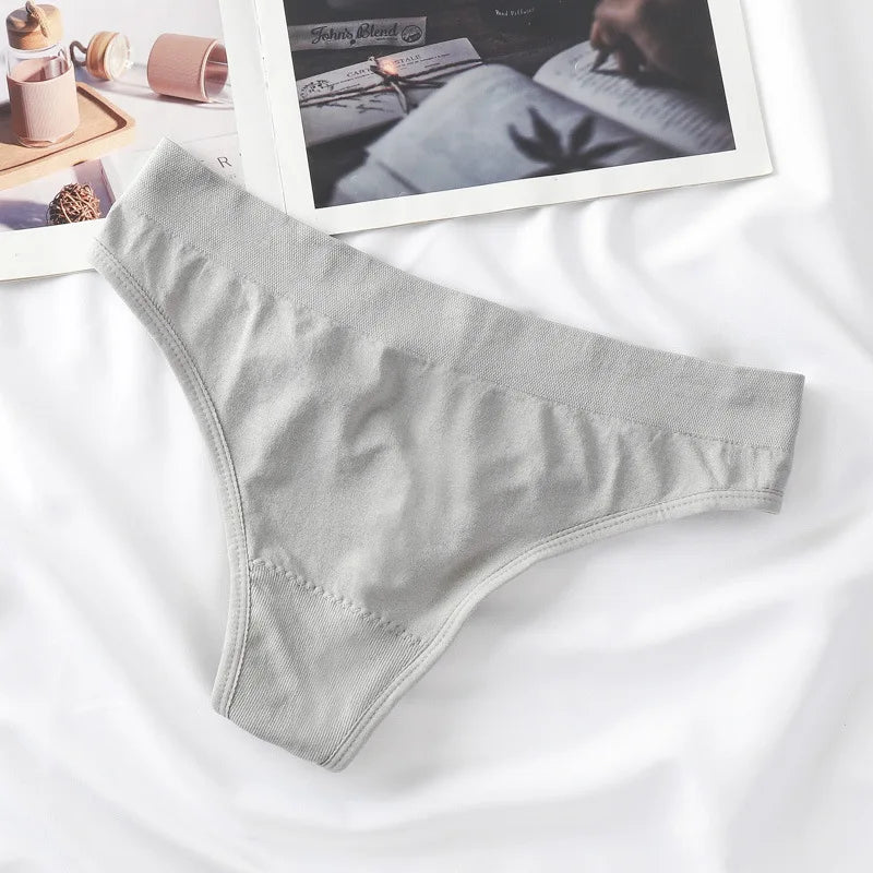 1PC Seamless Thongs Women High Waist Panties Sports Underwear Ladies Sexy Lingere Comfortable T-back Panty Women G-string