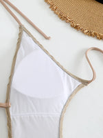 S - XXL Halter V Neck Wrinkled Female Swimwear One Piece Swimsuit Women Backless Monokini High Cut Bathing Suit Swim Beach Wear