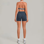 Women's Yoga Set Sports Fitness Pilates High‑waist Butt‑lifting Pants Suits Slim‑fit Beautiful Back Training Workout Vest Sets