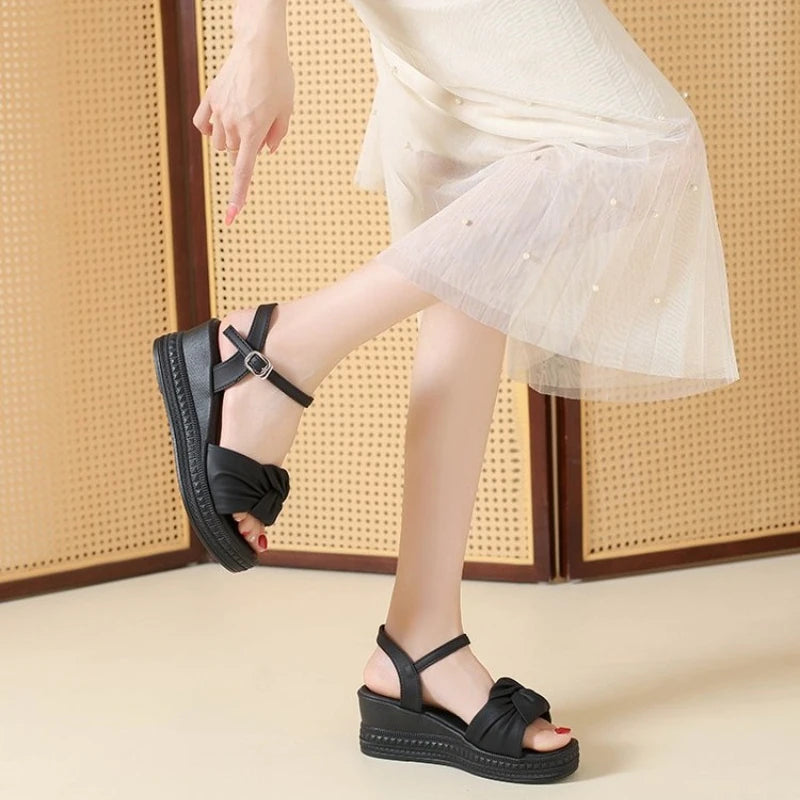 Women Summer Platform Sandals New Open Toe Chunky High Heel Ladies Shoes Casual Flat Bottom Sandalias Femininas