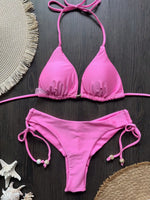 2026 Sexy Folds Bikini Set Solid Micro Bikinis Women Swimsuit Female Triangle Swimwear Beach Wear Bathing Suit