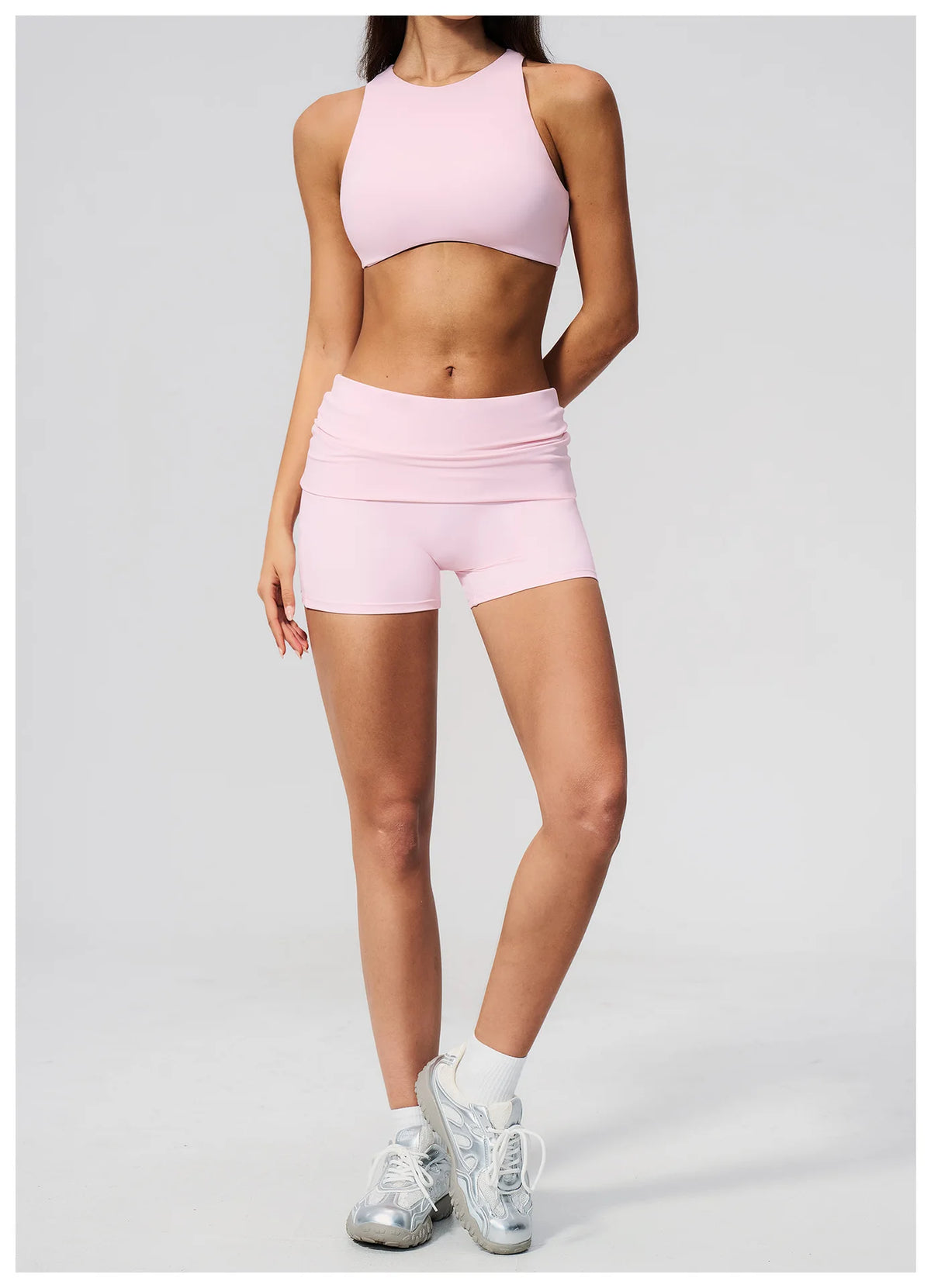 Tight Yoga Clothes Women Speed Drying Shock-absorbing Sports Vest Fitness Suits Outwear Gym Flip Waist Shorts Workout Clothes