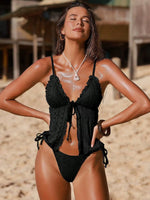 DEKA Women's Sensual Lace Bikini Set Thong Vacation Hot Swimming Suit SplitBeachwear Holiday Mesh Swimwear Sexy Swimsuit