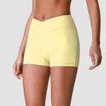 Outdoor Running Yoga Shorts Women Summer Crossed V Waist Hip Lifting Fitness Tight Sports Pants Quick Drying Gym Fitness Shorts