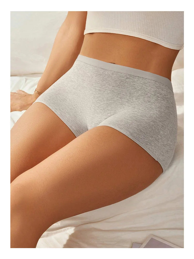 3PCS Women'sCotton Seamless Panties Sports Boxers Underwear Female Solid Color Briefs Cozy Lingerie Intimate Underpants XS-XL