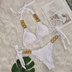 Halter Brazilian Rhintstones Diamond Bikini Women Swimsuit Female Swimwear Two Pieces Bikini Set Scrunch Butt Bathing Suit Swim