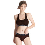 Fashion Letter Print Top Sexy Beauty Back Tube Top Women's Underwear Set Breathable Seamless Female Lingerie Suit
