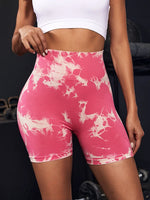 Tie Dye Yoga Shorts Marble Gym Shorts Women Push Up Sports Shorts Women Fitness Tights Breathable High Waist Booty Shorts