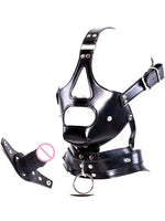Adjustable Head Harness Dildo Gag Mask BDSM Mouth Restraint Removable Insert Buckle Straps for Adult Couples Role Play Toy Kit