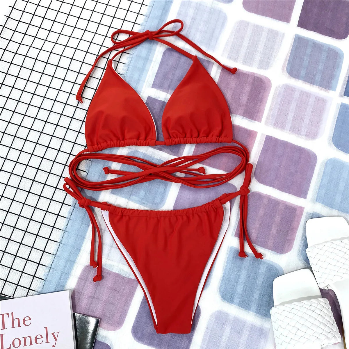 DEKA Brazilian Mini Micro Bikini Set Mujer Women Bandage Swimsuit Cross String Thong Swimwear Summer Beachwear Swim Suit
