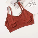 Women Soft Ribbed Bra Knit Wireless Bralette No Pad Camisole Non-Adjustable Thin Strap Lingerie Everyday Lounge Intimates M-L